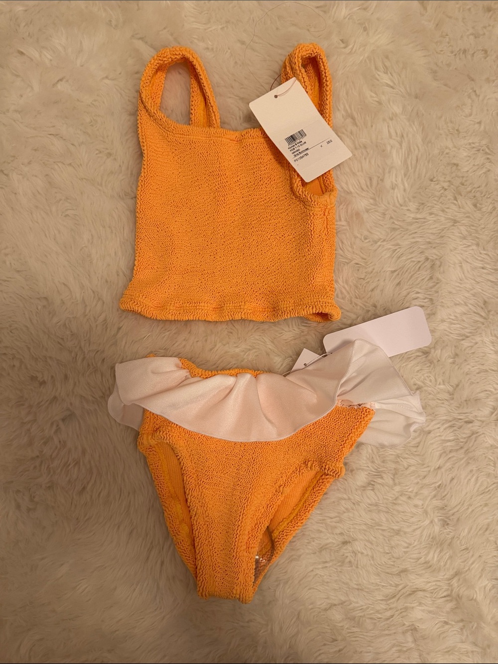NWT Hunza G Kids Bikini with White Ruffle